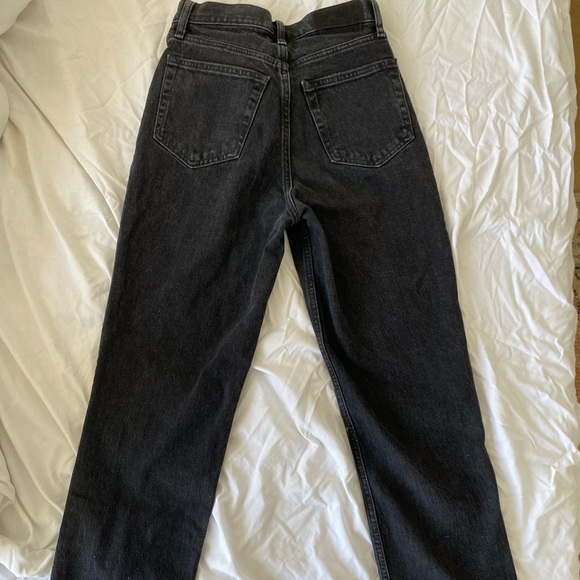 Abercrombie BLACK 90s Ultra High Rise Straight Jeans, Size 26. Cross cross waist - Picture 4 of 8
